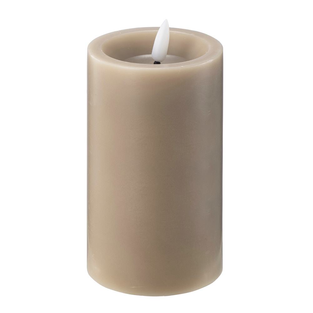 Edelweiss - LED Pöytäkynttilä 7,5x12,5 cm Taupe