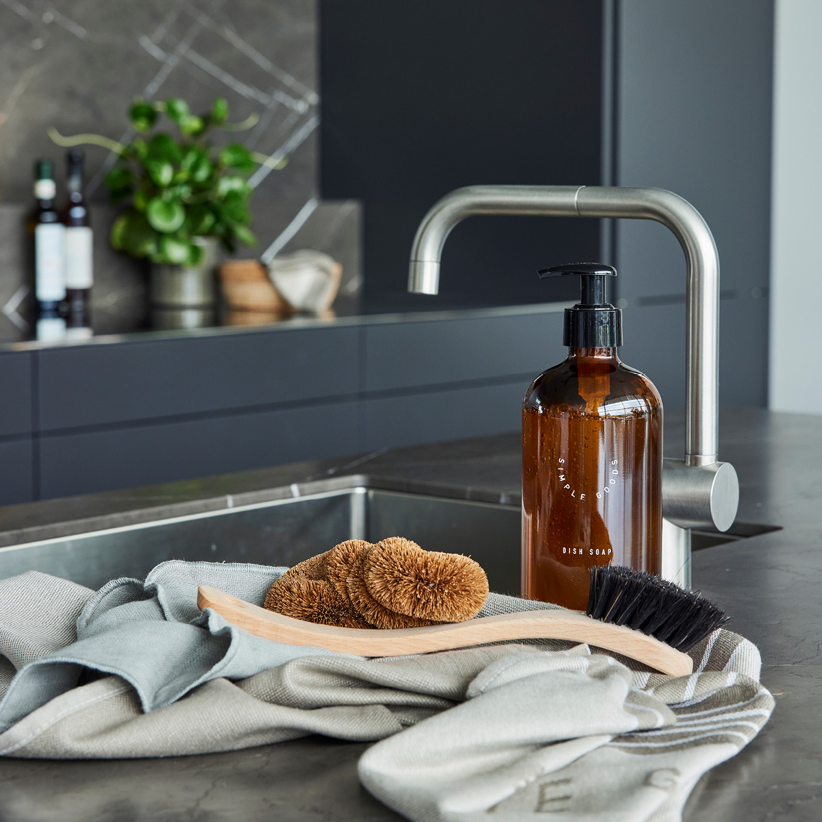 Simple Goods Twist Scrub kjøkkenskrubb 12x6 cm kokos