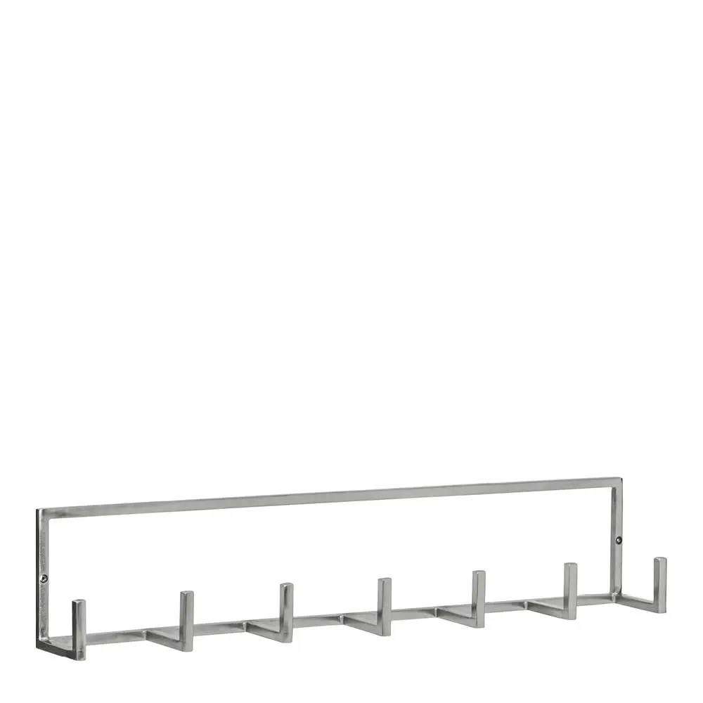 Rack Seinänaulakko 60x8x12 cm Hopea