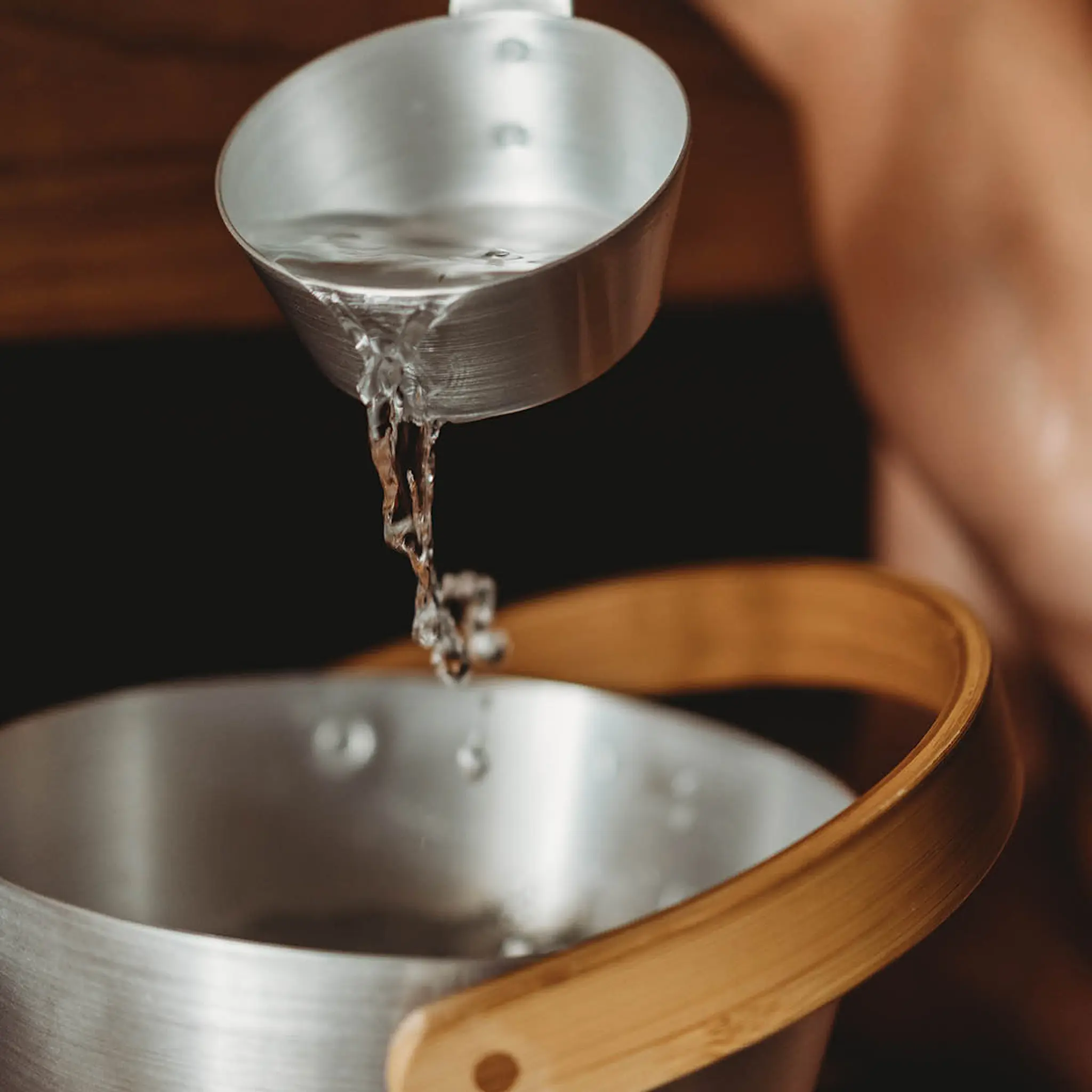 Rento Bastuhink 25,5 cm stål/bambu