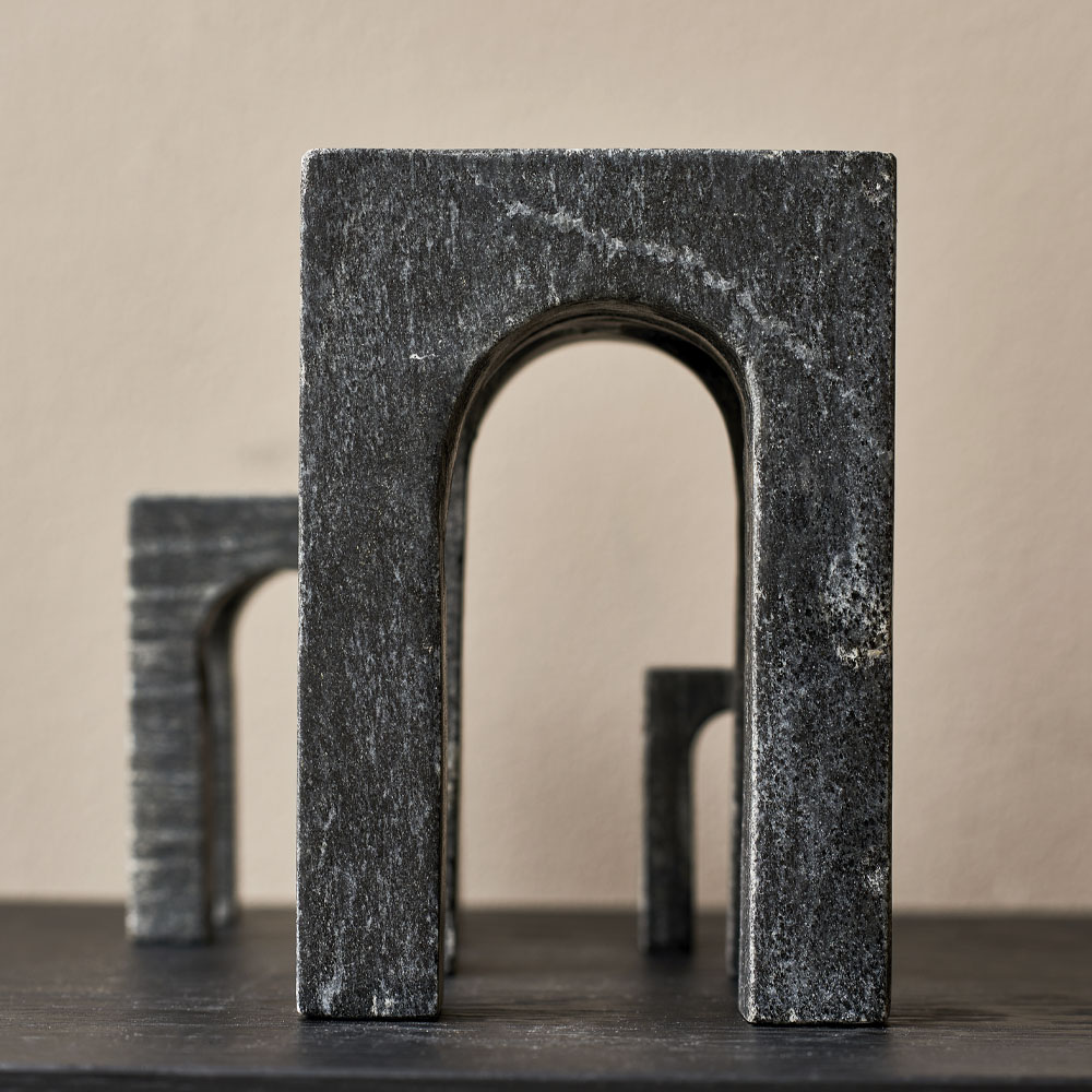 Gejst Arkis Skulptur Marmor 17 cm Svart