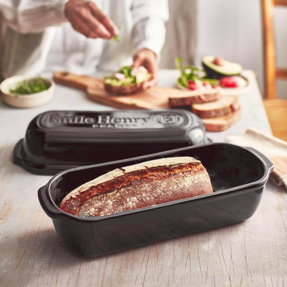 Emile Henry Brødform rektangulær 4,5L svart