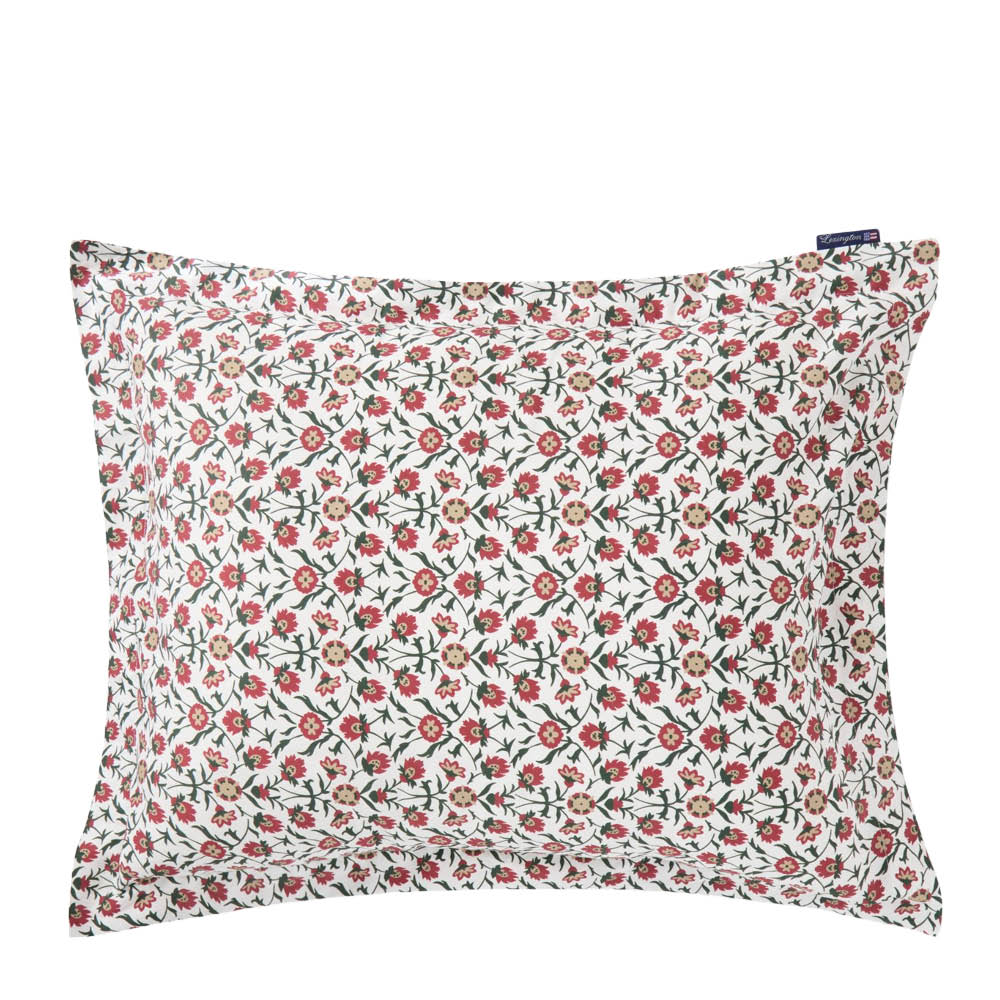 Lexington Örngott satin 50x60 cm blommig vit/röd/grön/beige