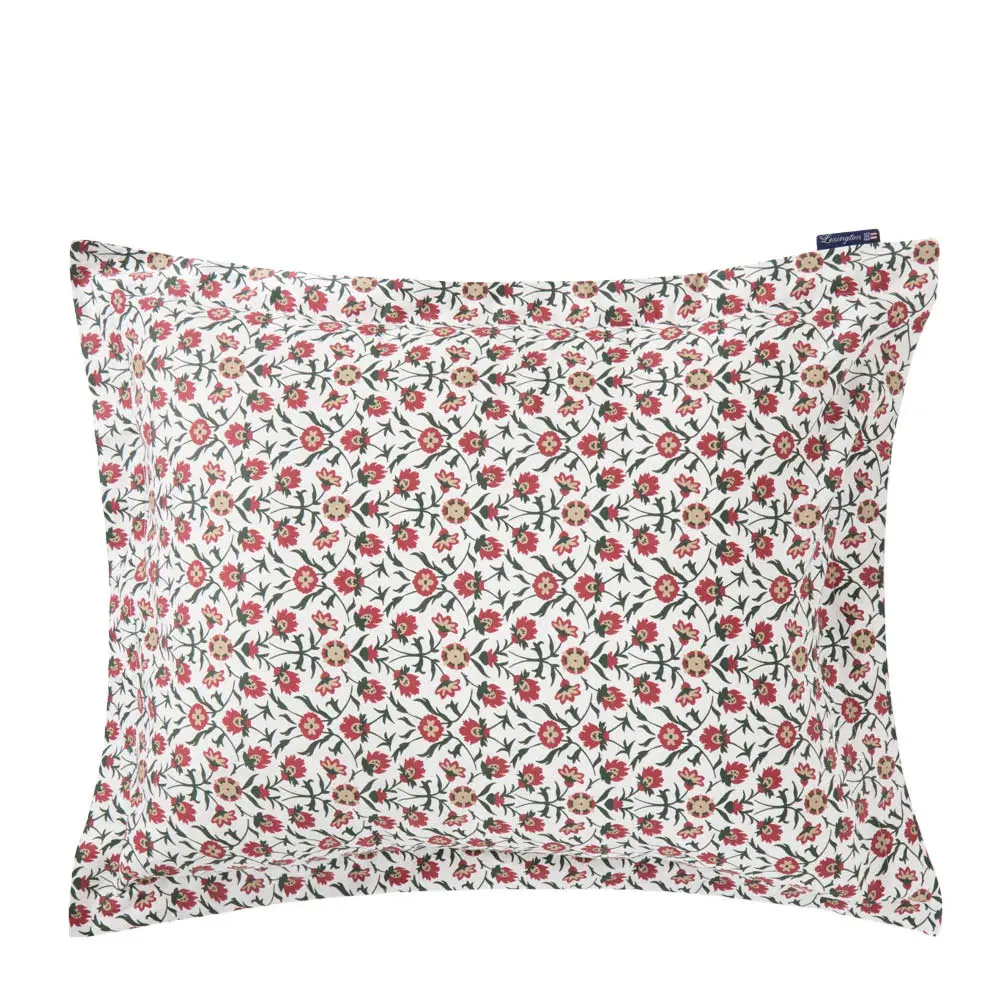 Tyynyliina satiini 50x60 cm kukallinen valkoinen/punainen/vihreä/beige