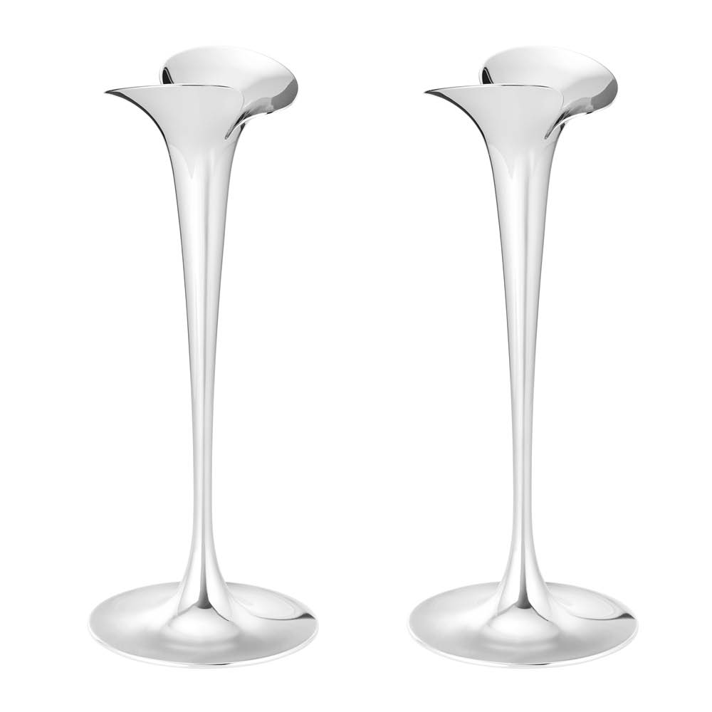 Georg Jensen Bloom ljusstake 25 cm 2-pack stål