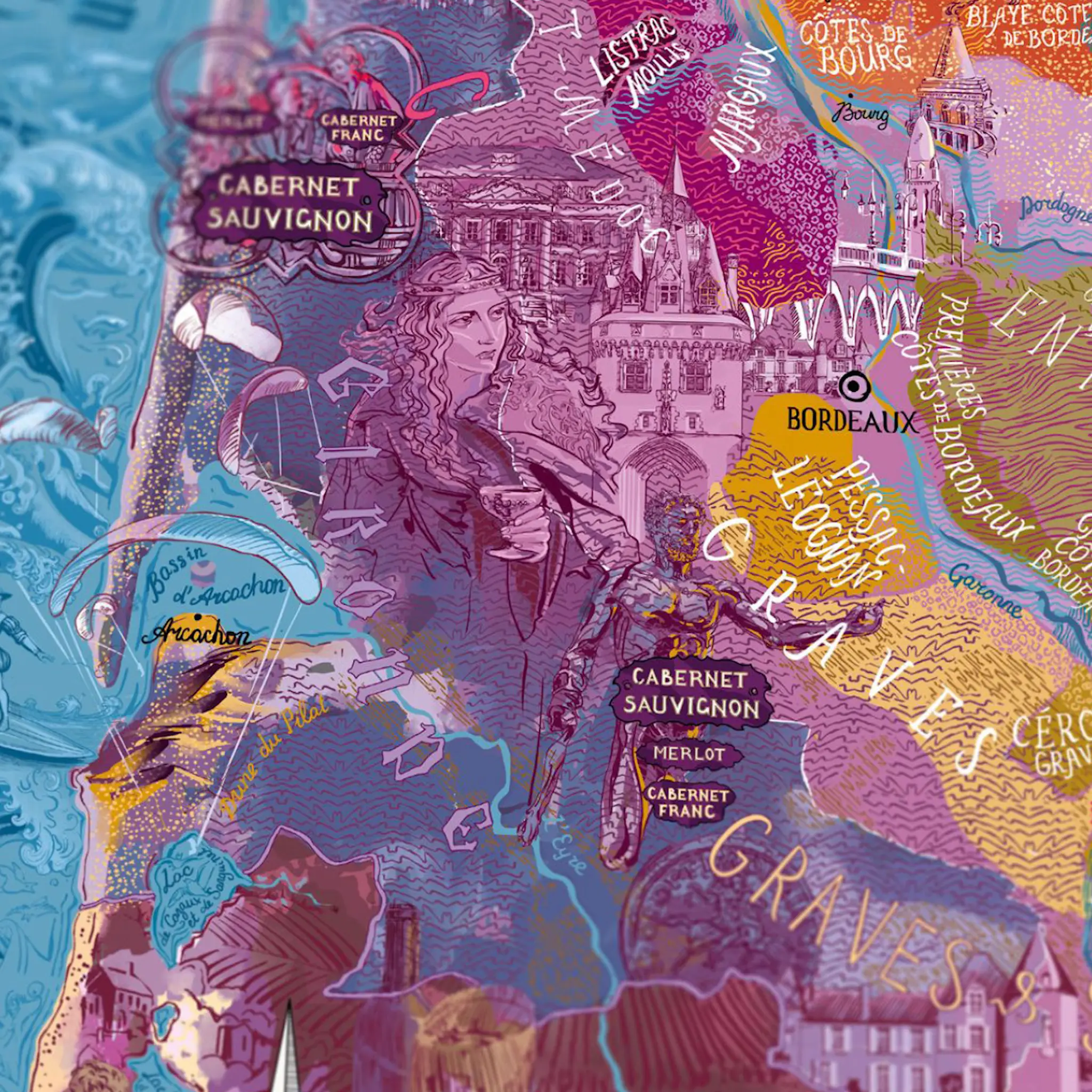 Water and Wines Vinpussel Bordeaux 1000 bitar rosa