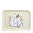 Mumin bricka 27x20 cm blommor beige