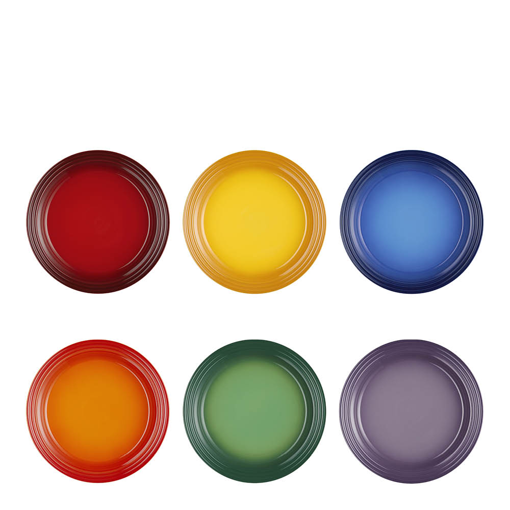 Le Creuset - Rainbow ruokalautanen 27 cm 6 kpl