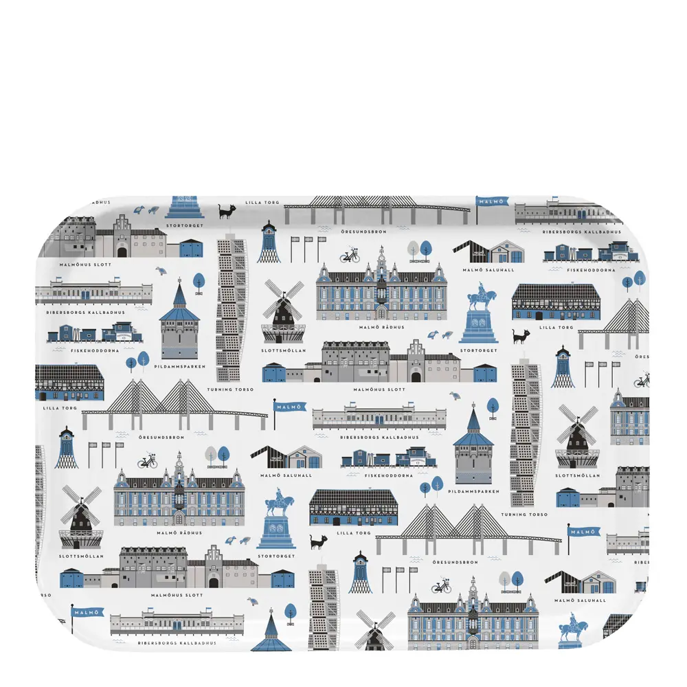 Malmö Tarjotin 27x20 cm Sininen