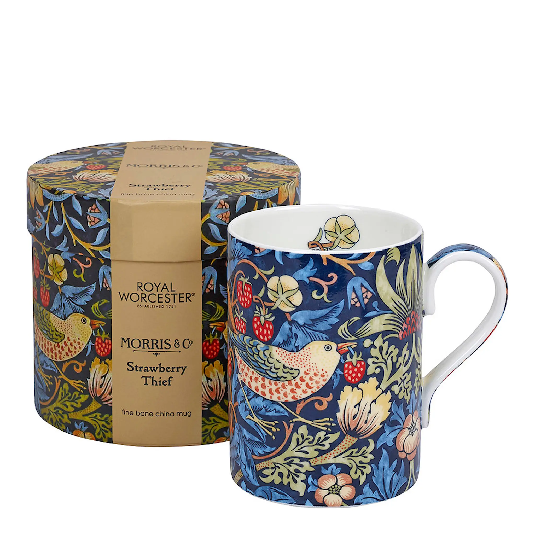 Morris & Co Strawberry Thief Mugg 35 cl Blå