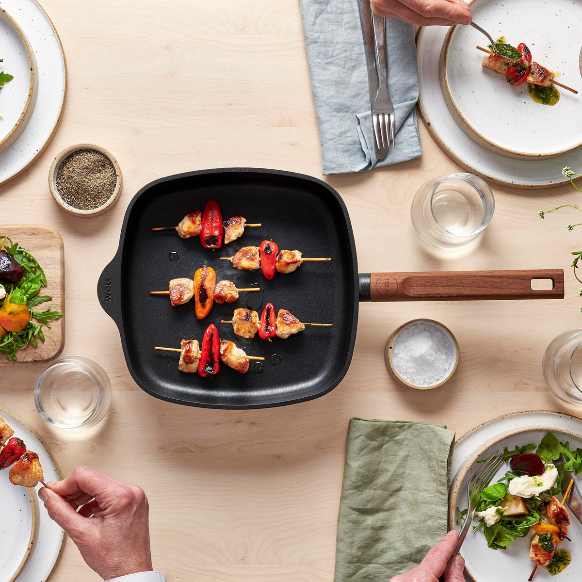 Woll ECO Logic QXR stekepanne firkantet 28 cm fast trehåndtak