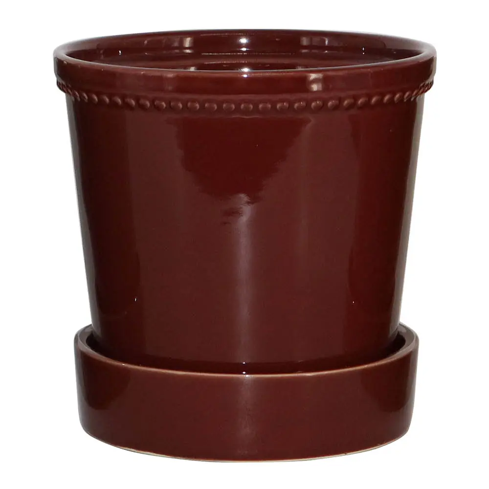 Karmen krukke med skål 13,6 cm bordeaux