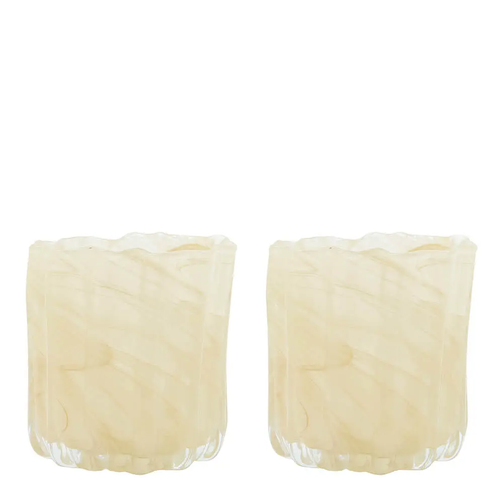 Curl Kynttilälyhty 10x11,5 cm 2 kpl Beige