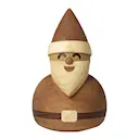 Santa jultomte trädekoration 10 cm mahogny