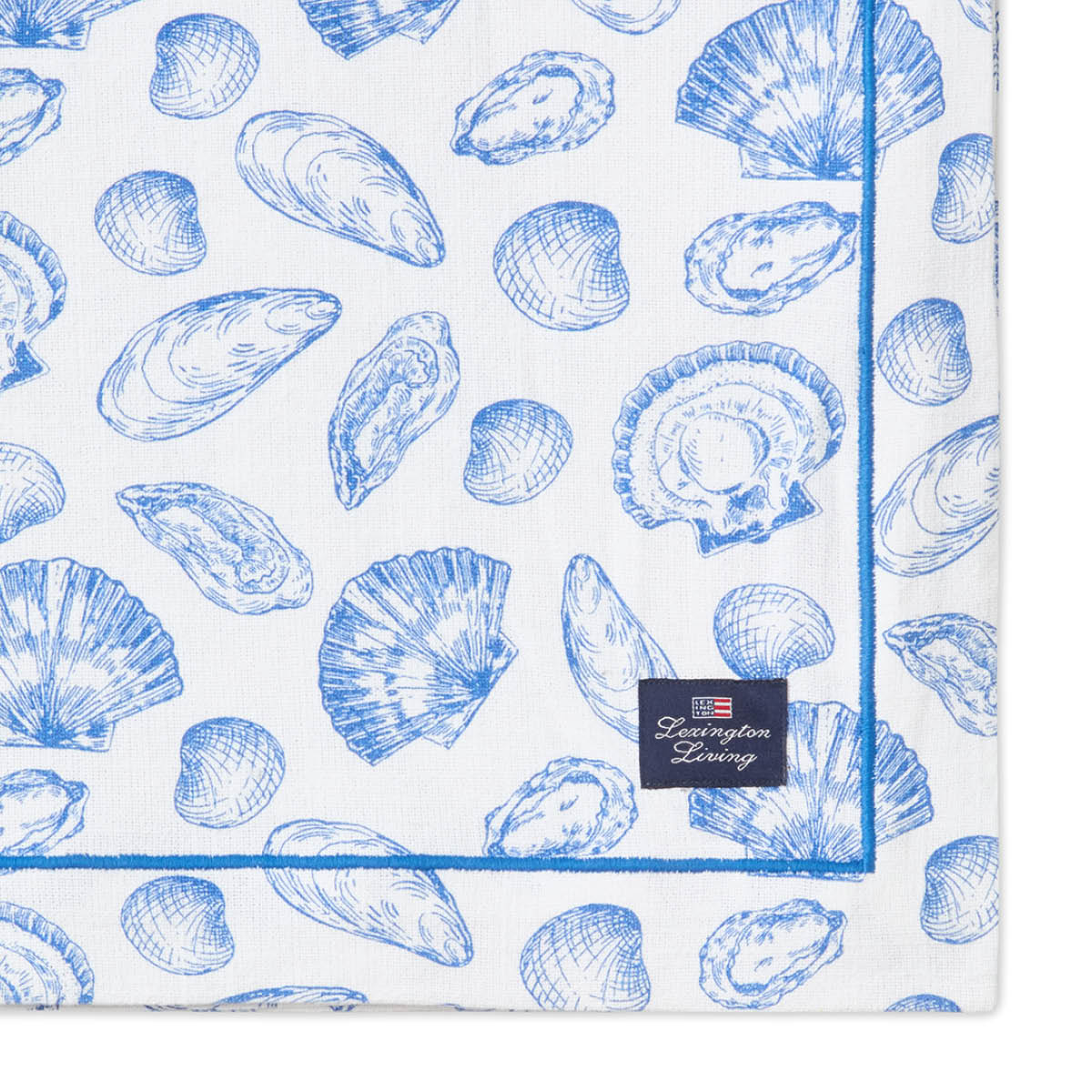 Lexington Pöytäliina 150x250 cm Valkoinen/Sininen