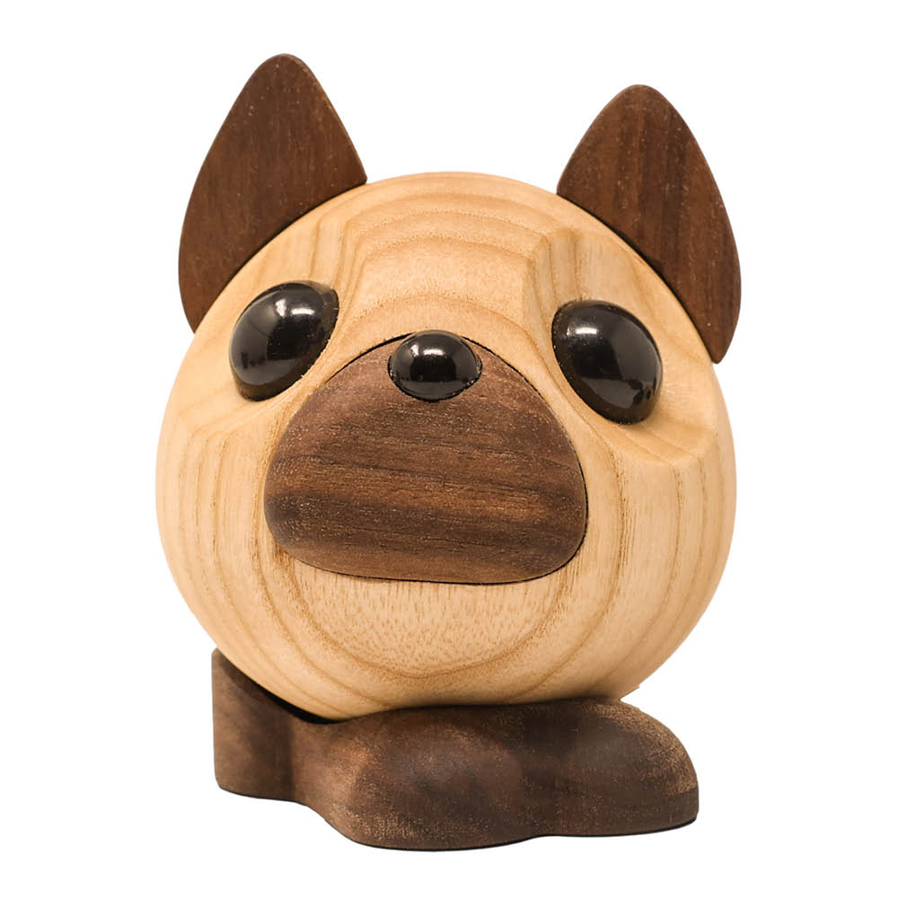 FableWood Benny fransk bulldogg träfigur 10 cm ask/valnöt