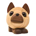 Benny fransk bulldogg träfigur 10 cm ask/valnöt