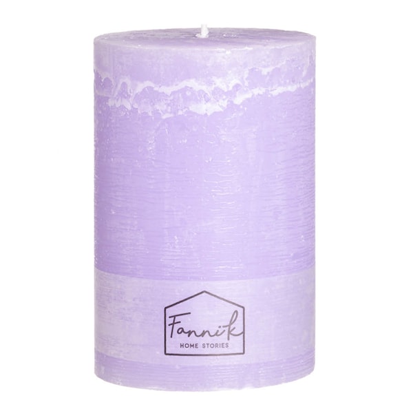Rustik blockljus 15 cm lavendel