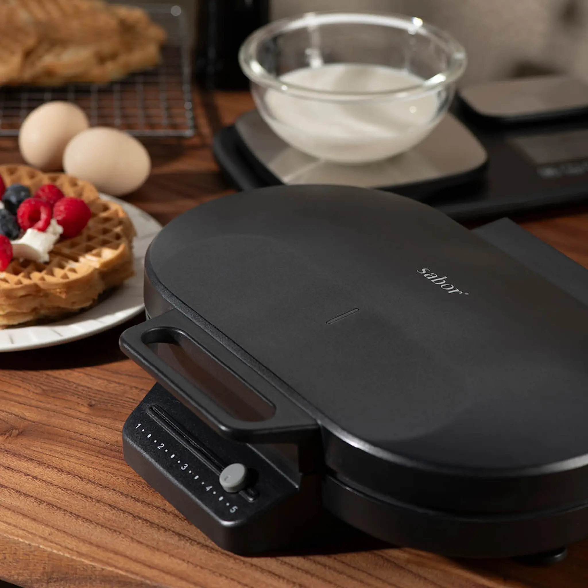 Sabor Ultimate dubbelt våffeljärn 1200W svart