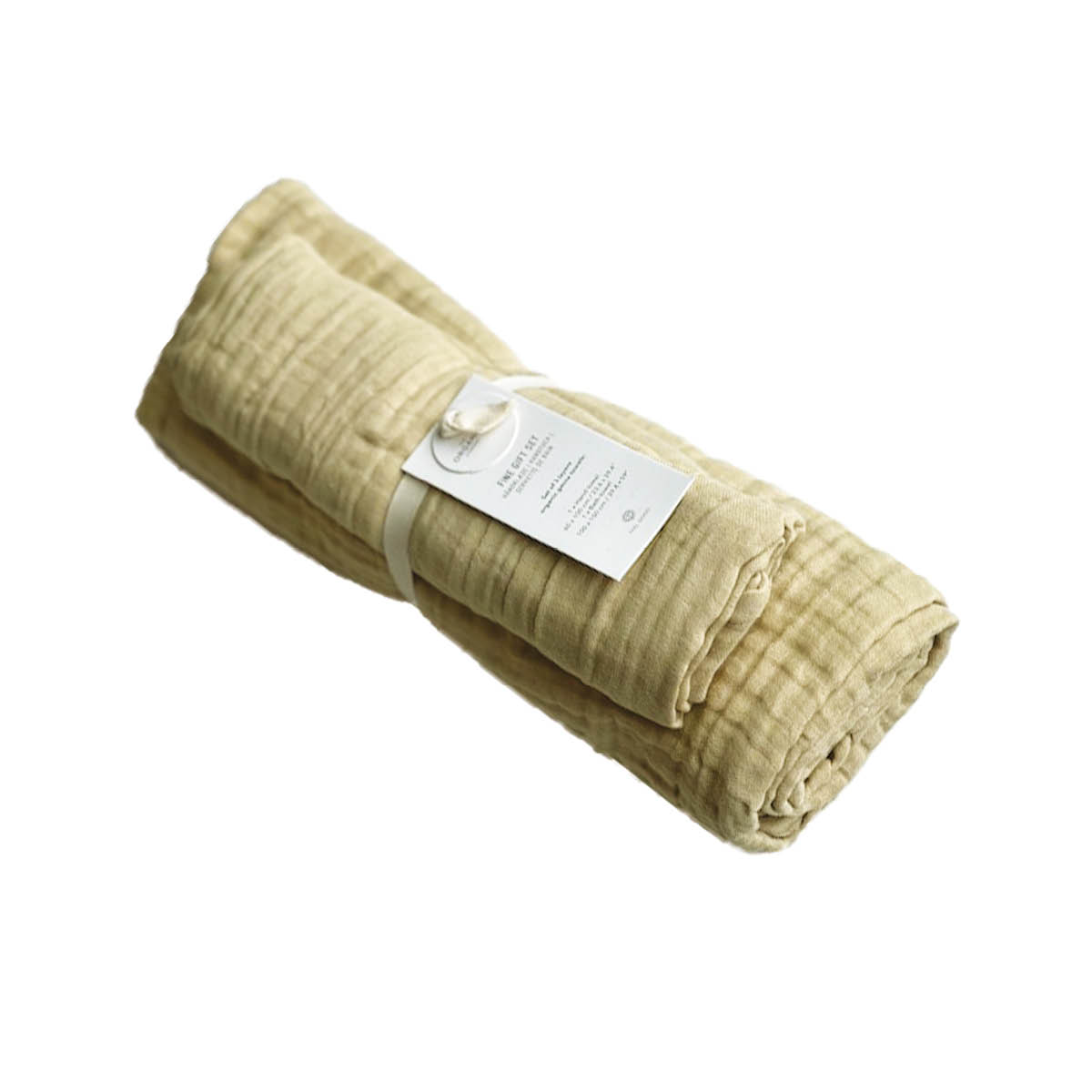 The Organic Company FINE gavepakke med badehåndkle og håndhåndkle pale honey