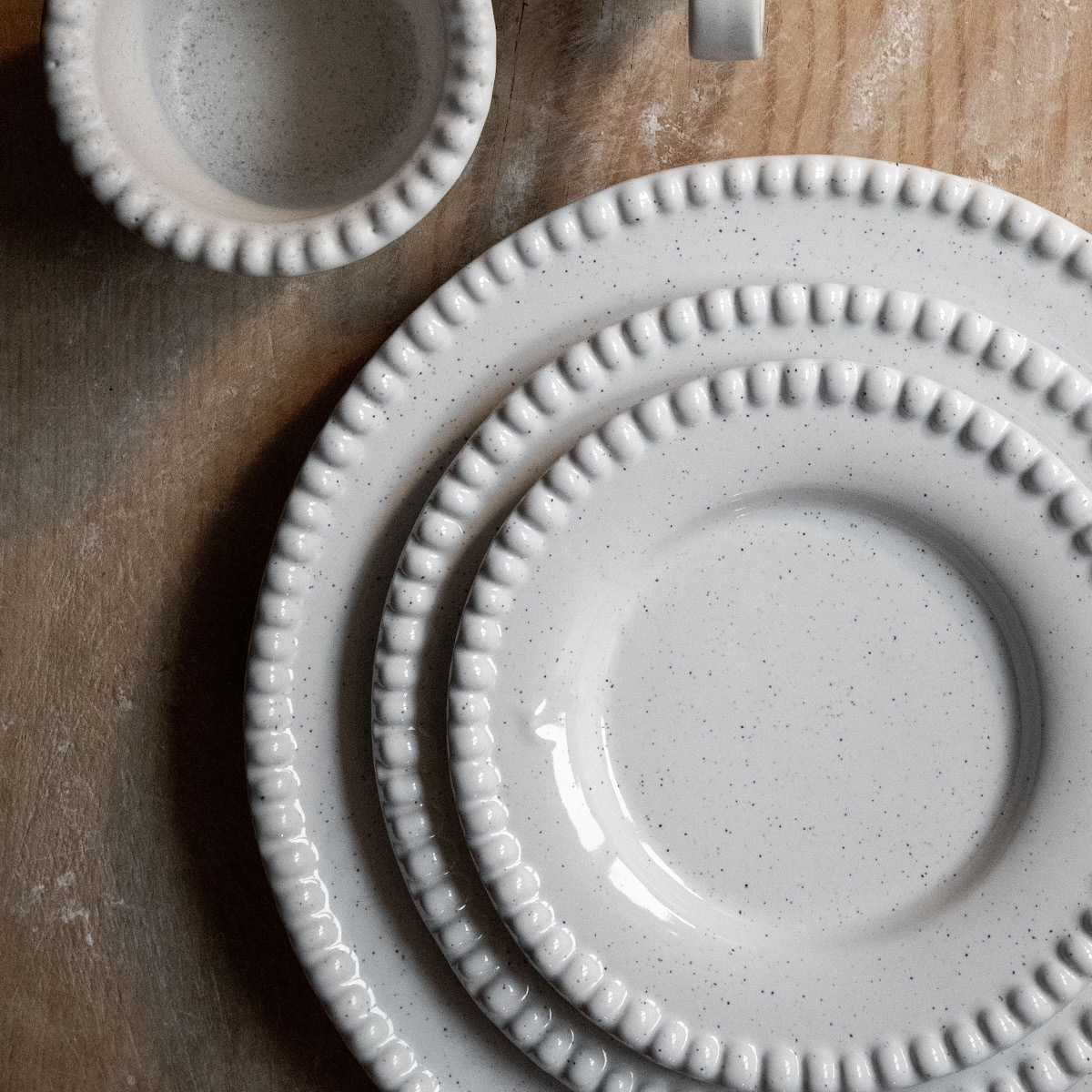 PotteryJo Daria tallrik 22 cm 2-pack cotton white