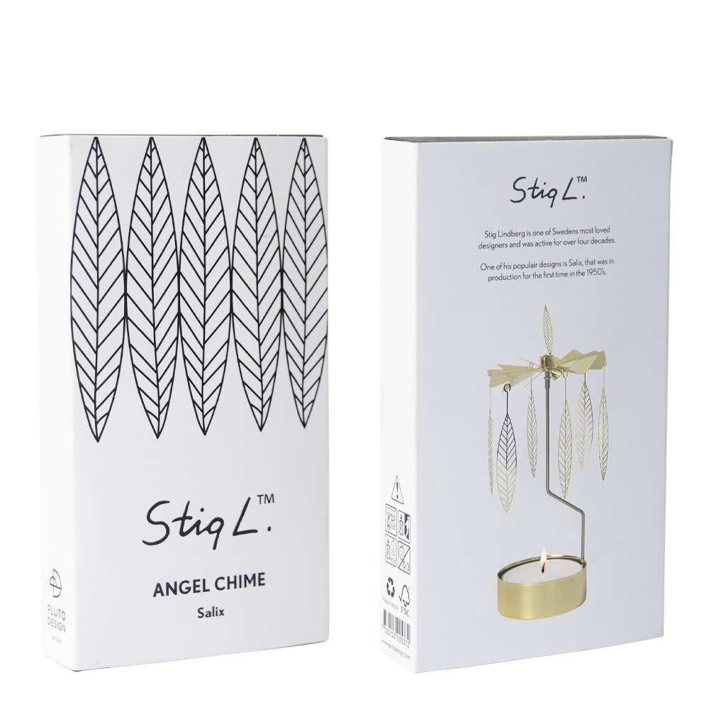 Pluto Änglaspel Salix 8x20x8 cm Guldmetall