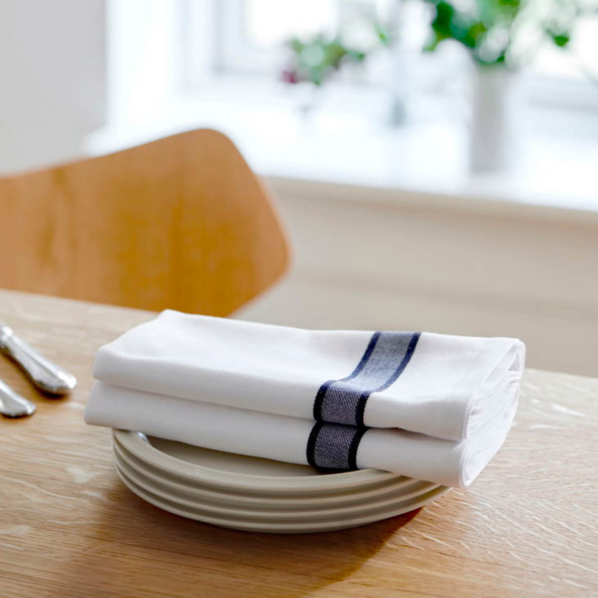 Pillivuyt Recycle tygservett 45x45 cm grön/vit