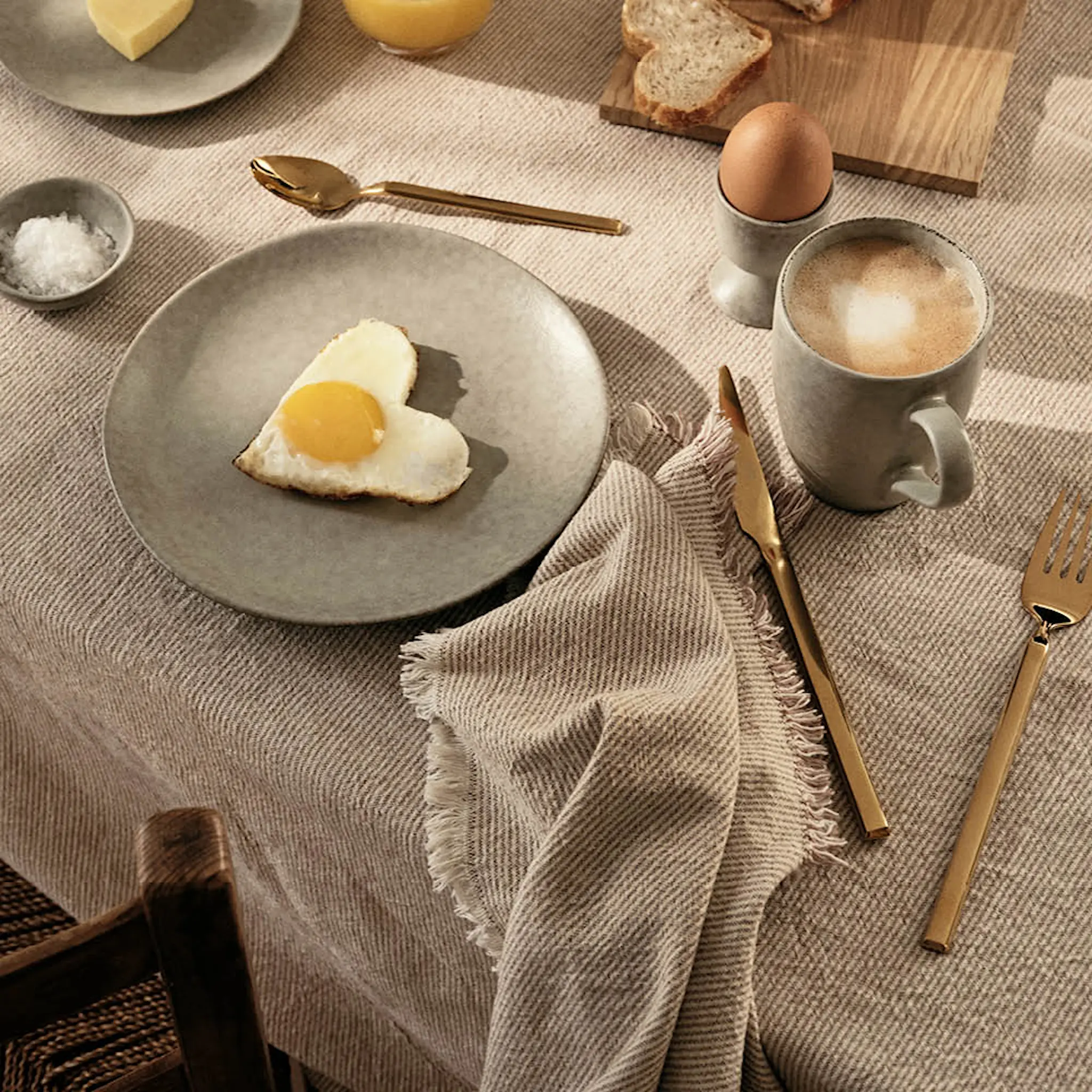 Broste Copenhagen Elouise tygservett 45x45 cm fungi/offwhite