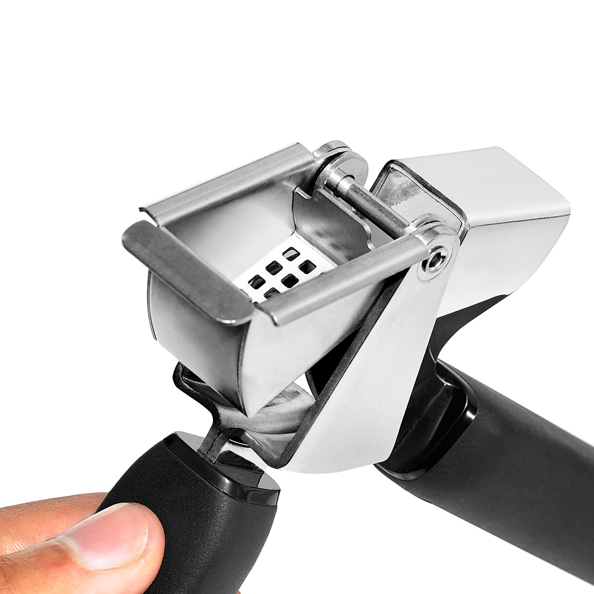 Oxo Vitlökspress 17,5 cm svart/grå