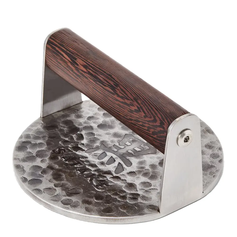 Kuro burgerpresse smashjern 14 cm brun/rustfri