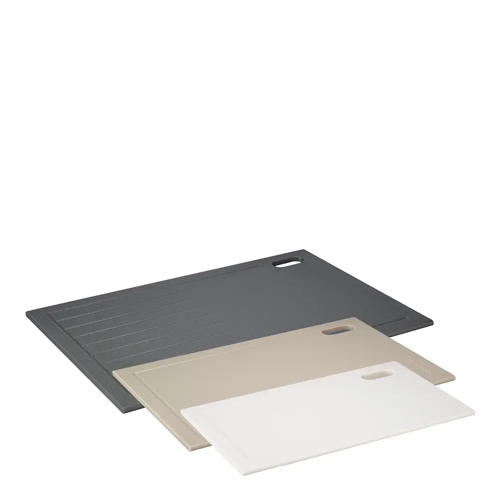 Kitchen Things skjærebrett 3 stk 34x24 cm grå/sand/krem
