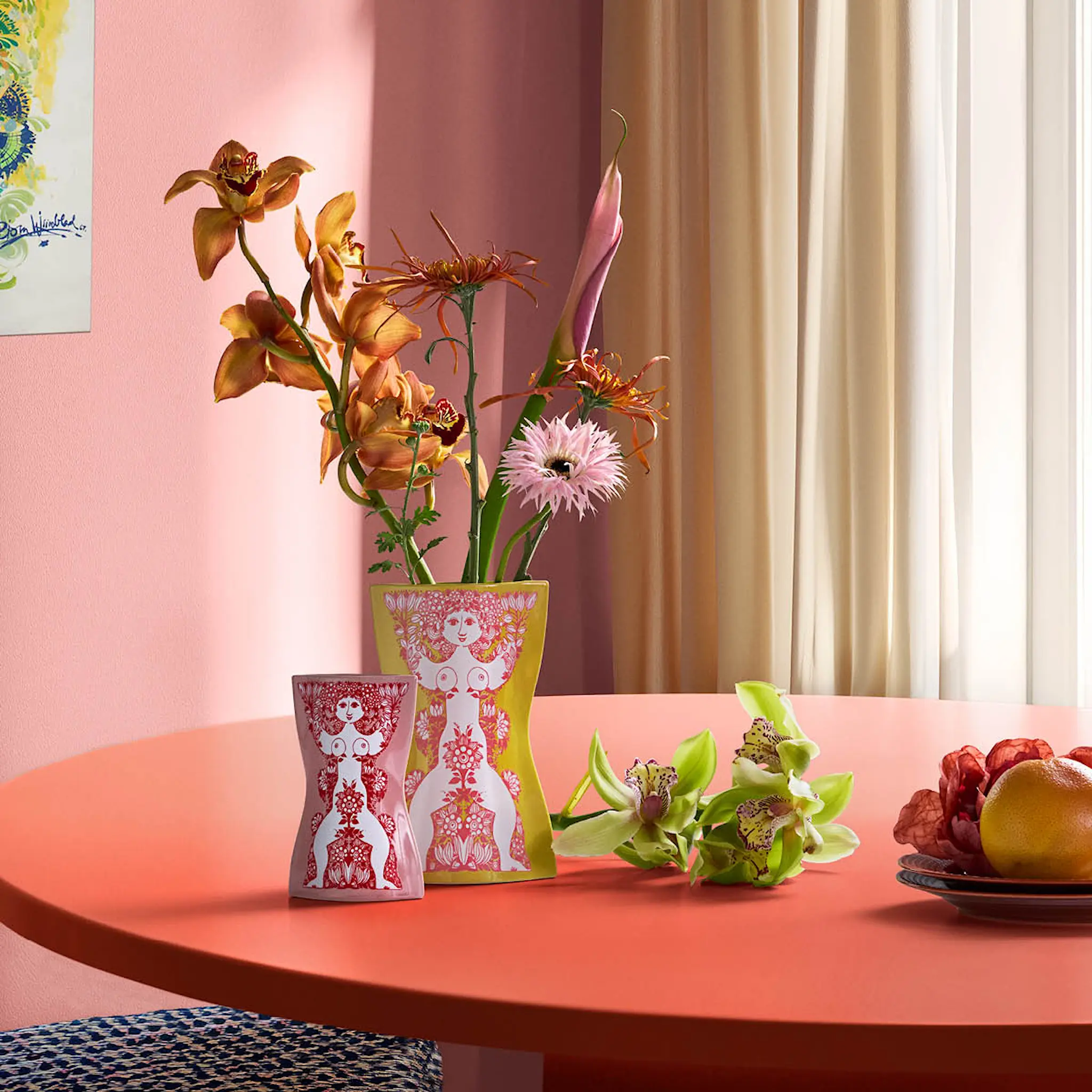 Bjørn Wiinblad Nina Maljakko 16,5 cm Vaaleanpunainen/Punainen