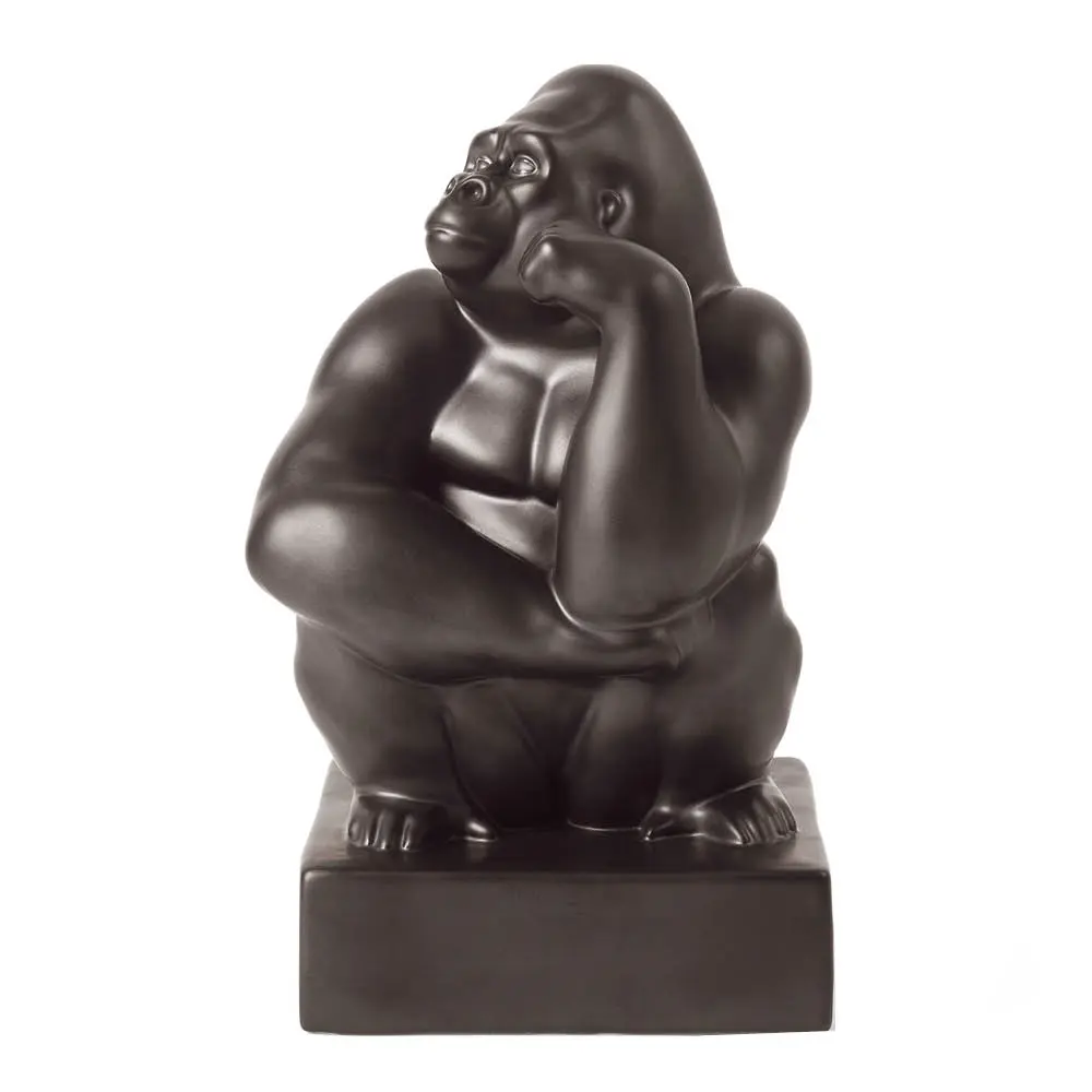 Gorilla-veistos käsi poskella 21 cm