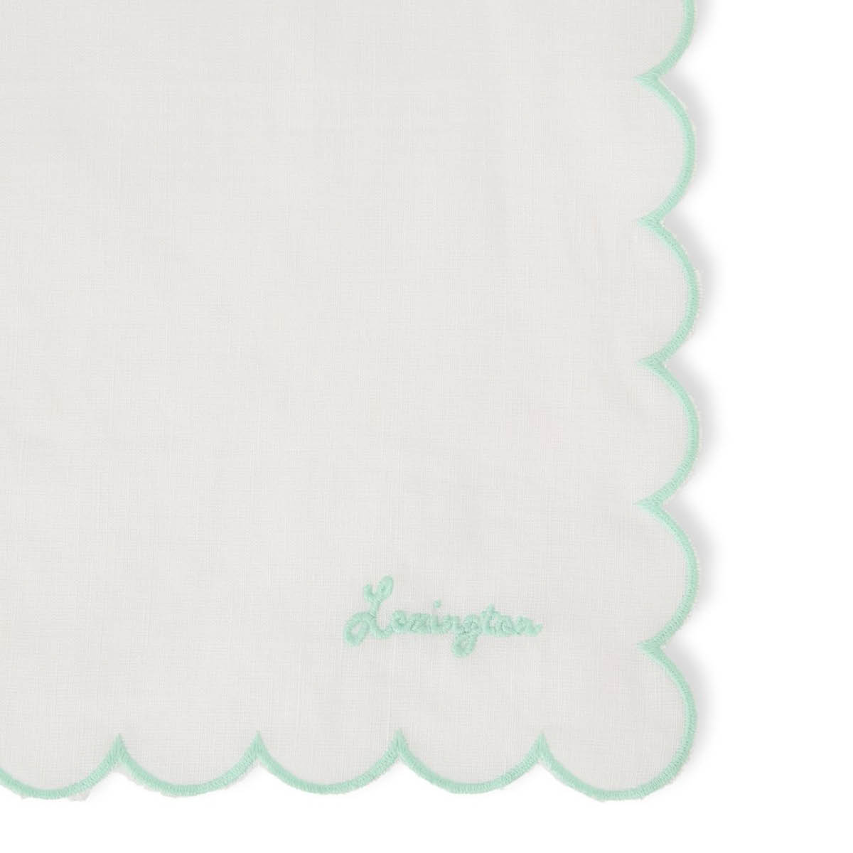 Lexington Servett linne/bomull med vågig kant 40x40 cm vit