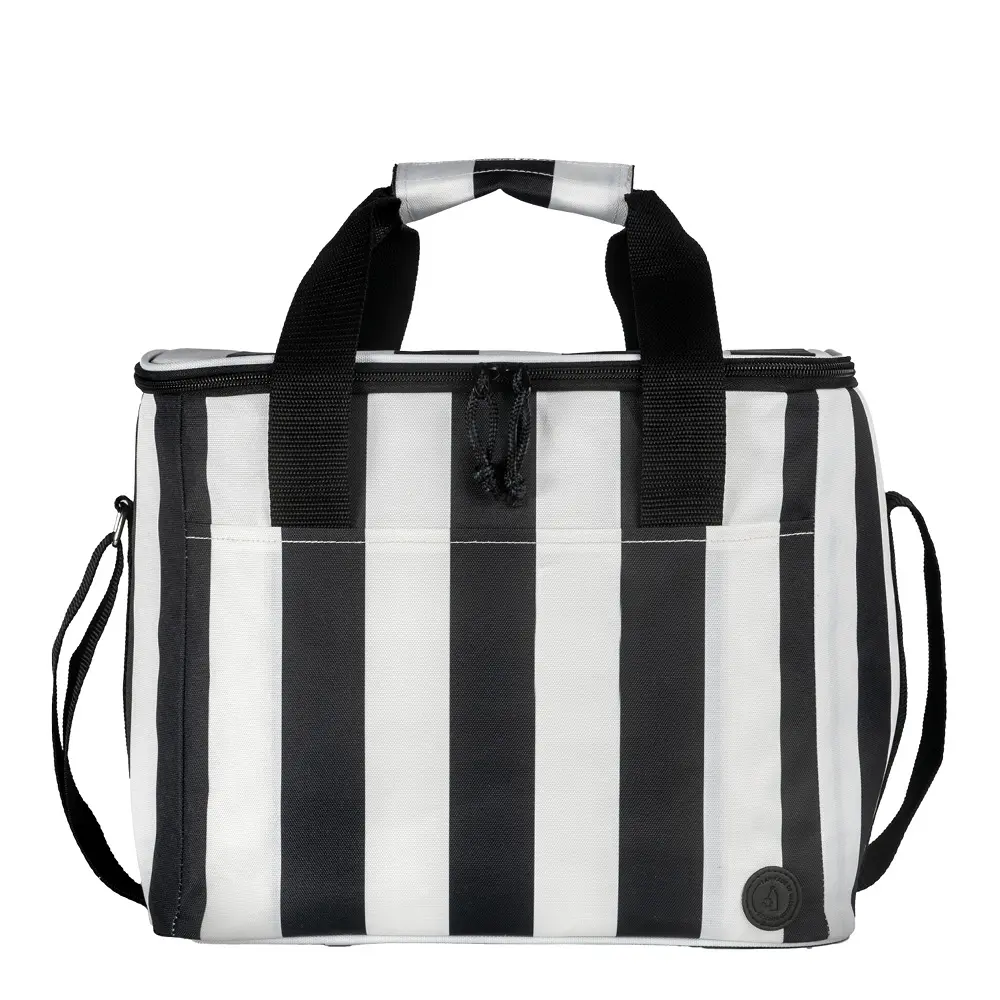 City stripet kjøleveske stor rPET svart/hvit