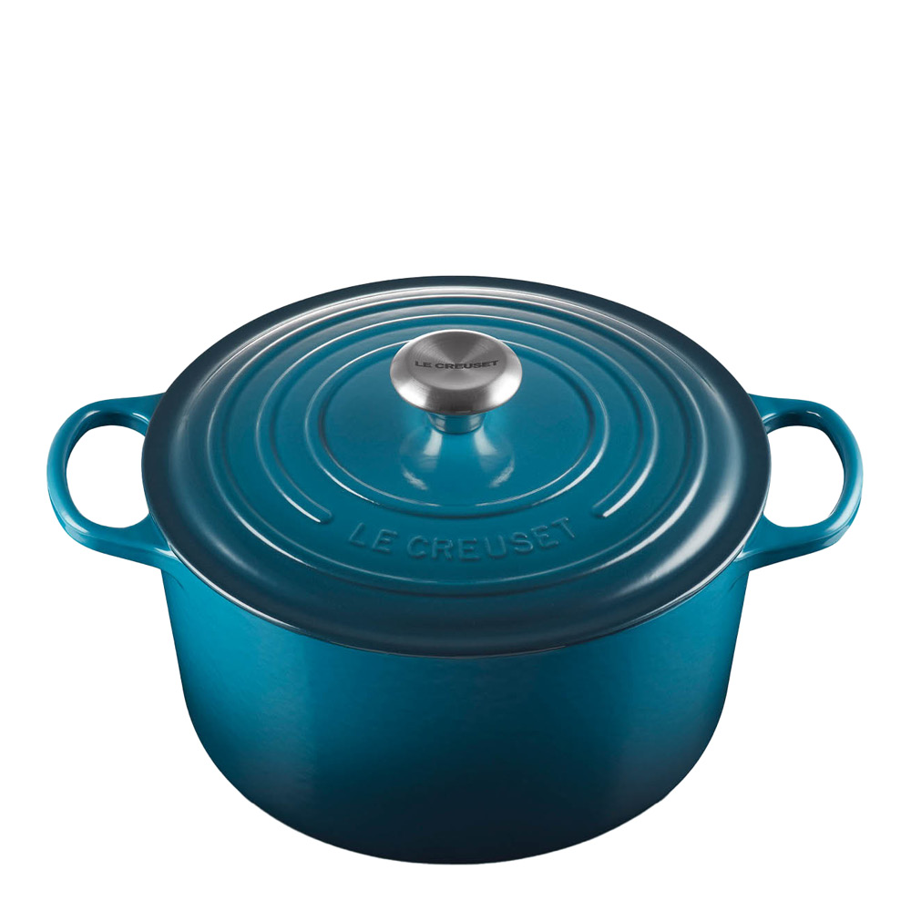 Le Creuset - Signature Valurautapata pyöreä 26 cm 6,3 L Deep Teal