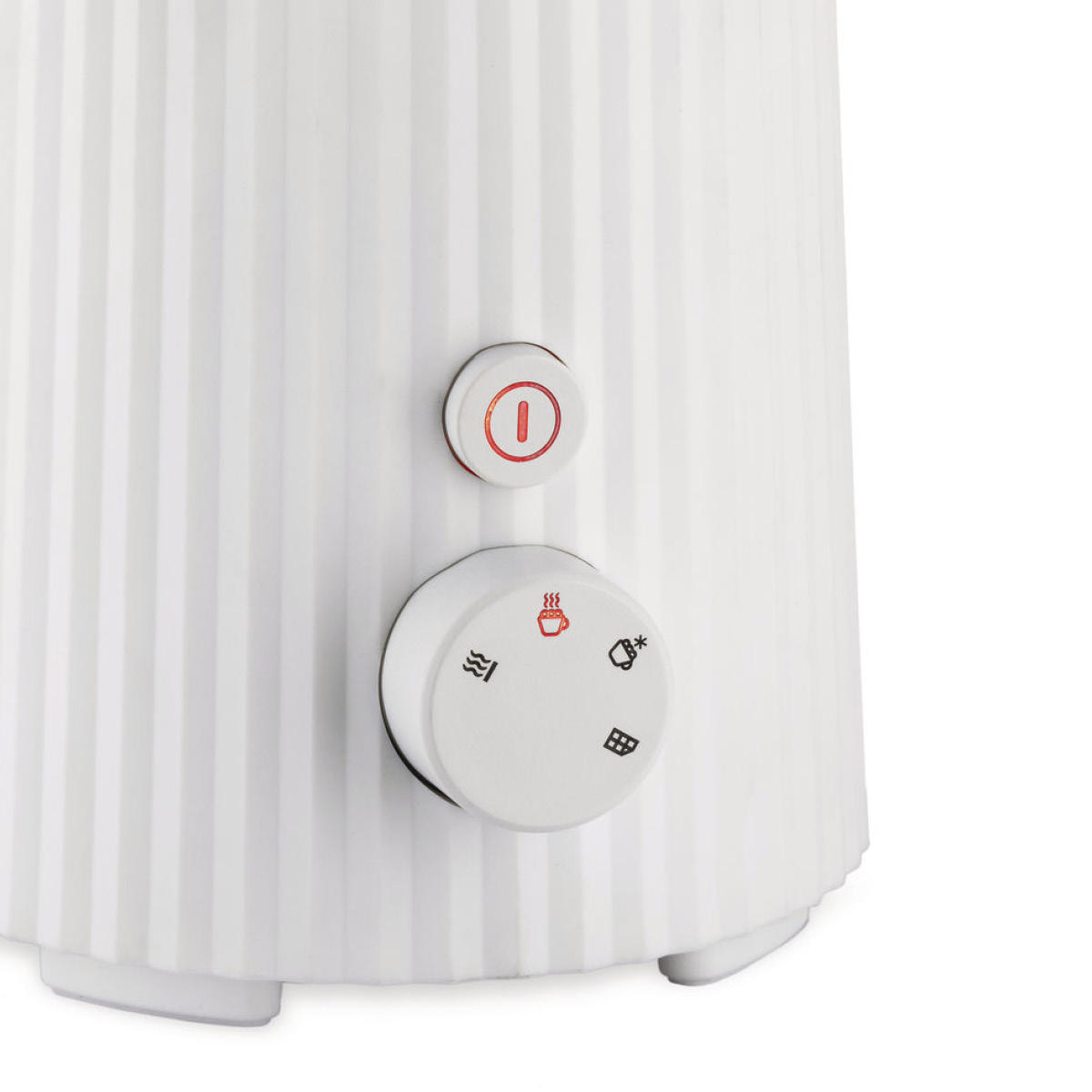 Alessi Plissé multifunktionell mjölkskummare 22,5 cm vit