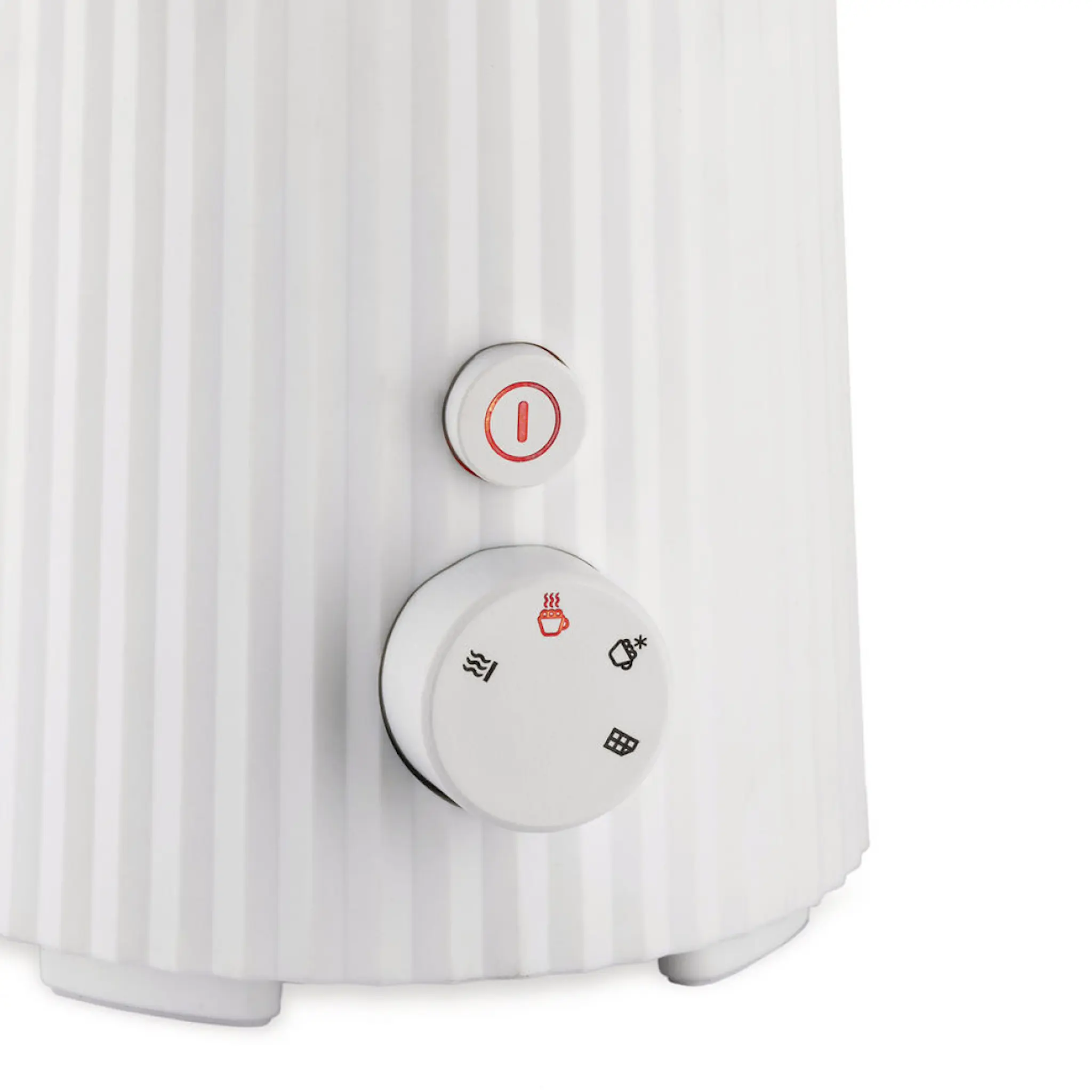 Alessi Plissé multifunktionell mjölkskummare 22,5 cm vit