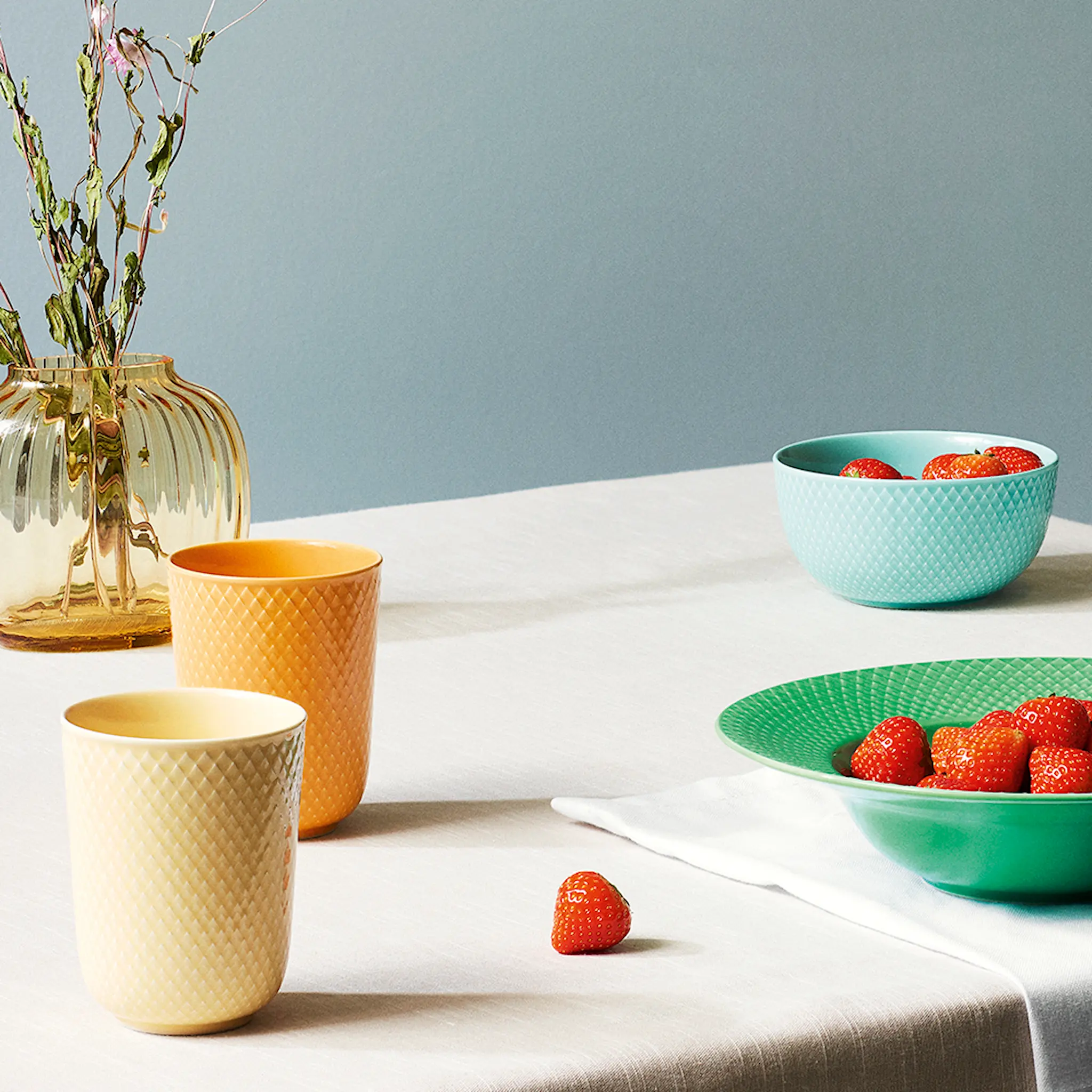 Lyngby Porcelæn Rhombe Color Mugg 33 cl Gul