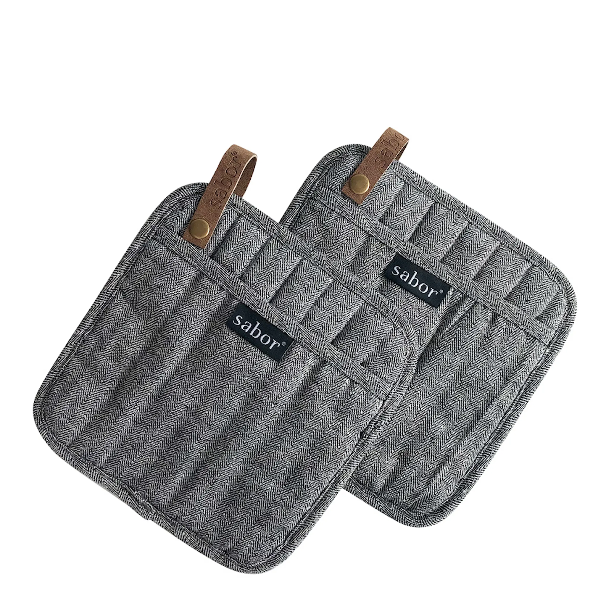 Sabor Home Grytlapp 20x20 cm 2-pack Grå/Svart