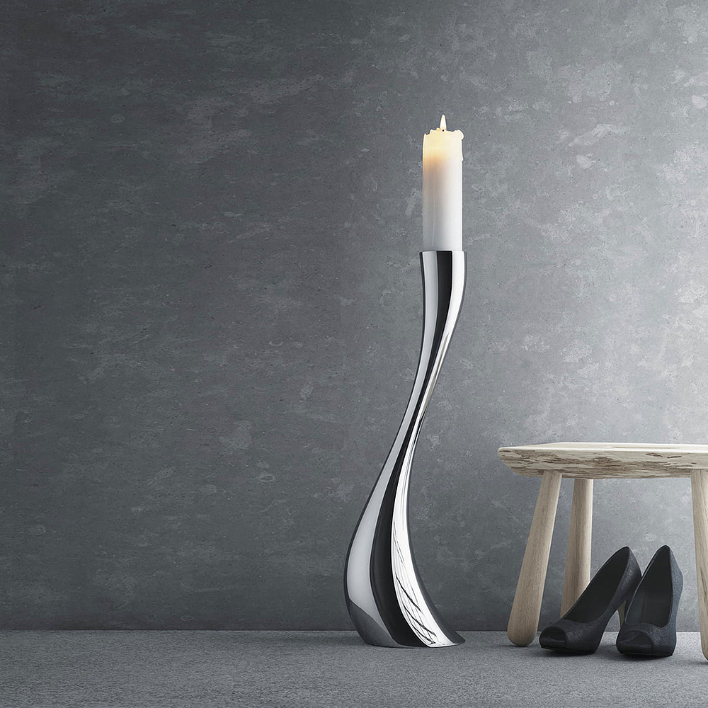 Georg Jensen Cobra Golvljusstake 40 cm Rostfri