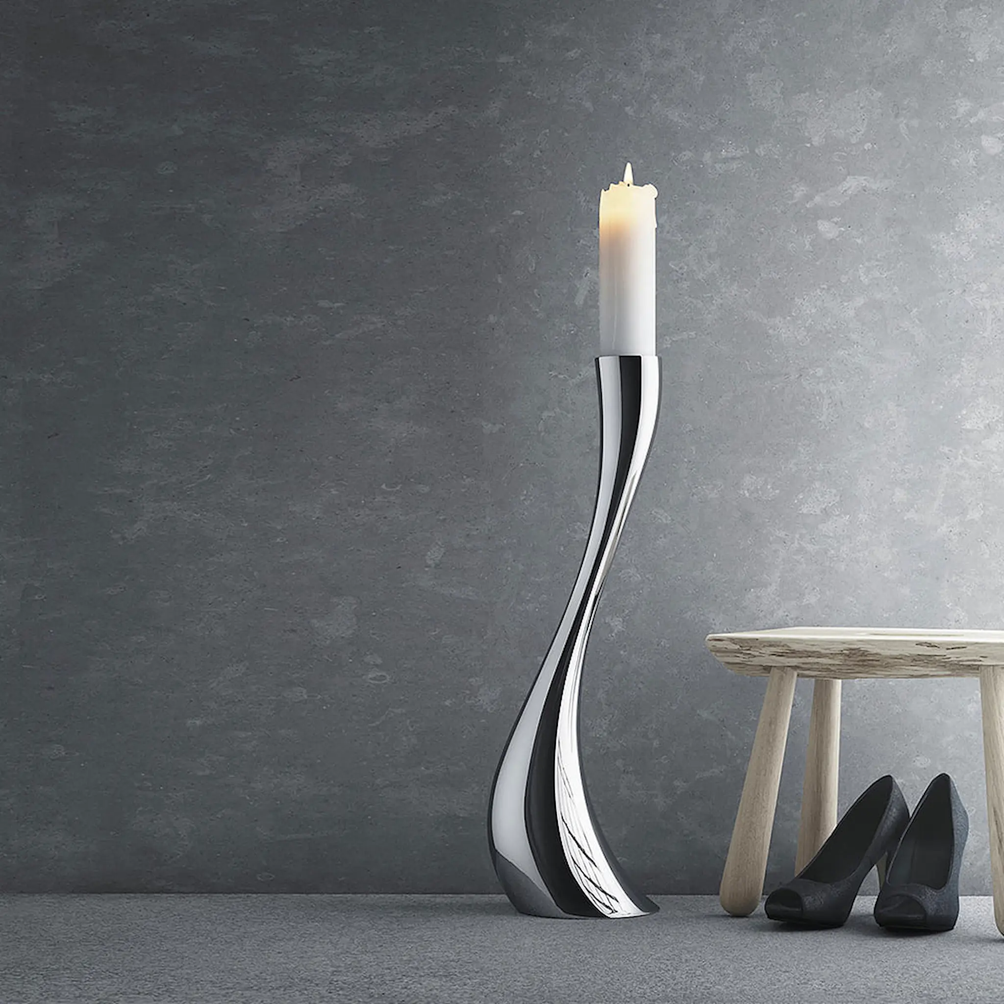 Georg Jensen Cobra Lattiakynttilänjalka 40 cm Ruostumaton
