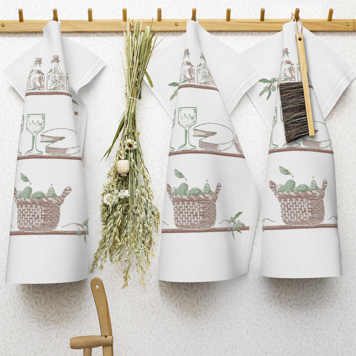 Ekelund Olivfest Keittiöpyyhe 35x50 cm Harmaa