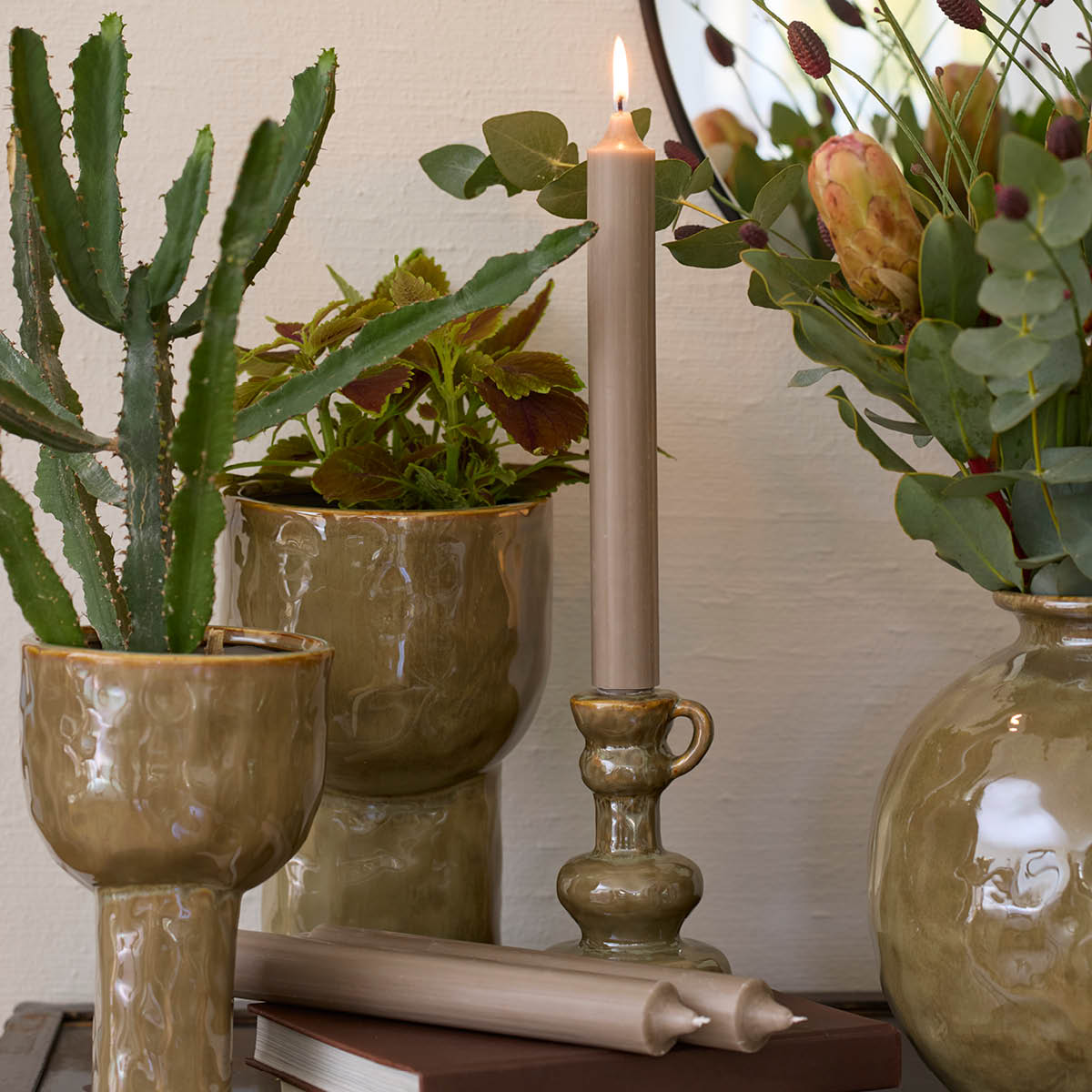 Edelweiss Herrgårdsljus 30 cm 1 st linne