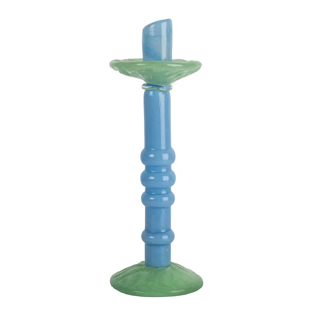 Lara lysestake 32 cm lys blå/minty green