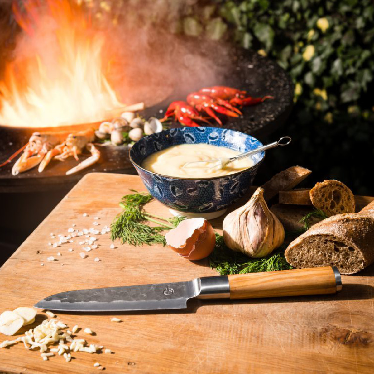 Forged Santokukniv 29 cm olive