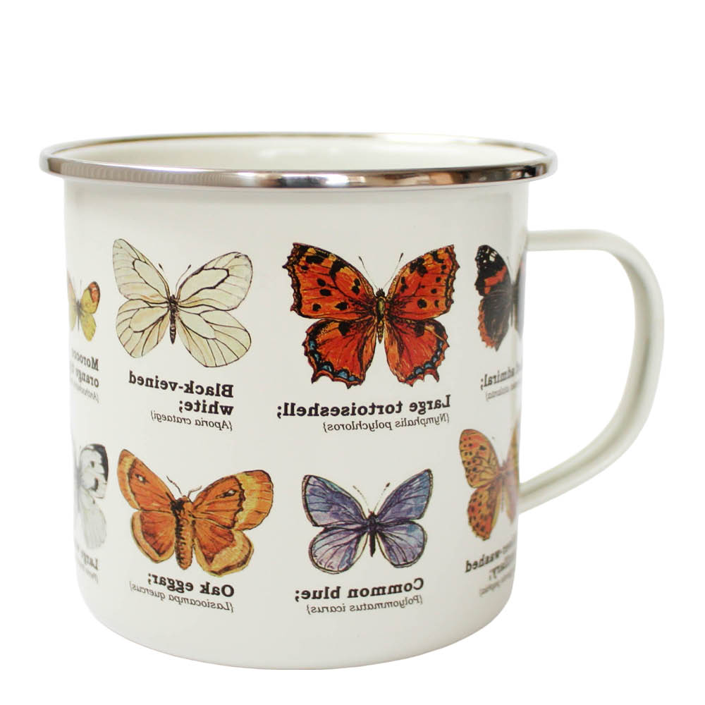 Gift Republic Emaljmugg 50 cl fjärilar
