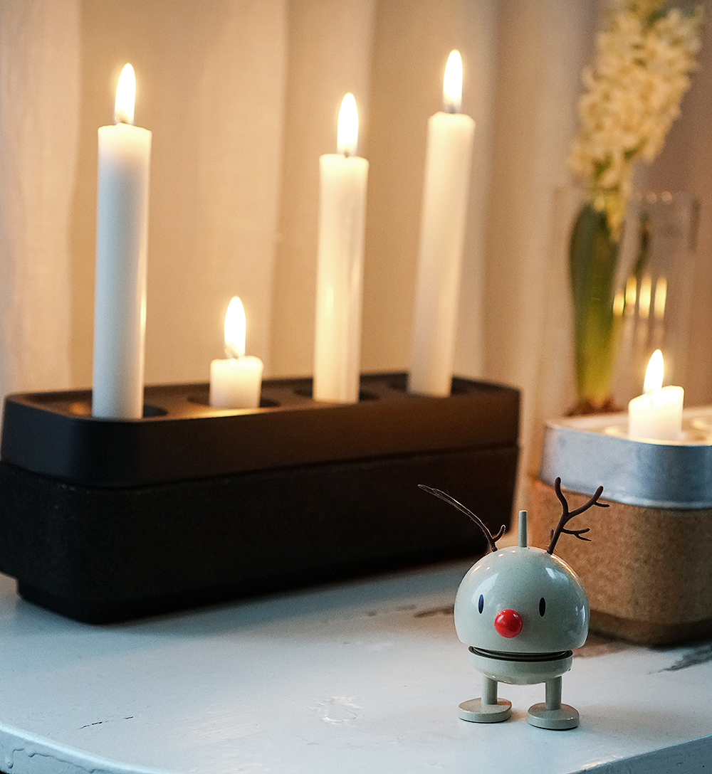 Born in Sweden Låda till Stumpastaken lång 4 ljus Svart