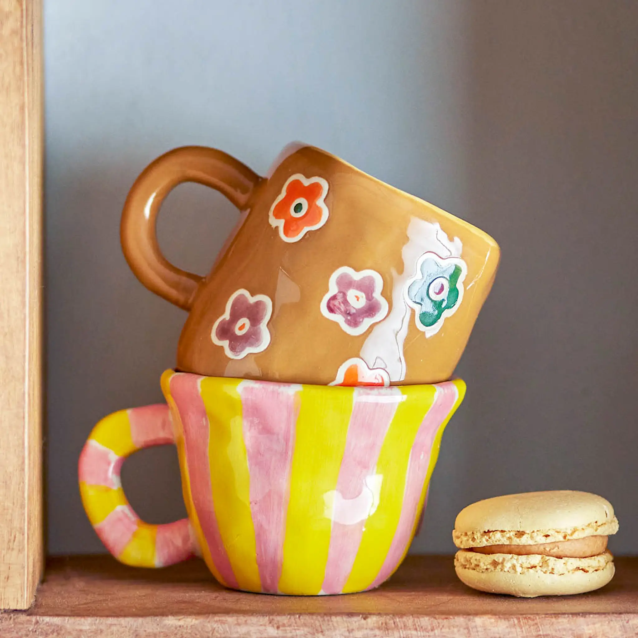 Bloomingville MINI Nini mugg 10 cl rosa/gul