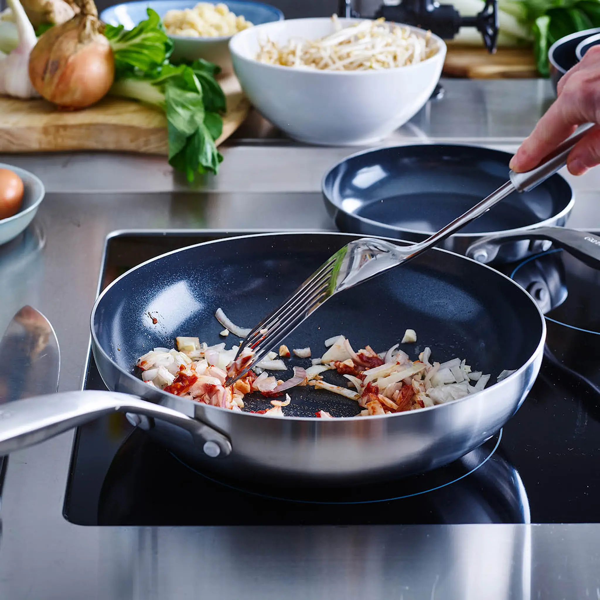 GreenPan Geneva Wokpanna 28 cm 3.6 L Rostfri